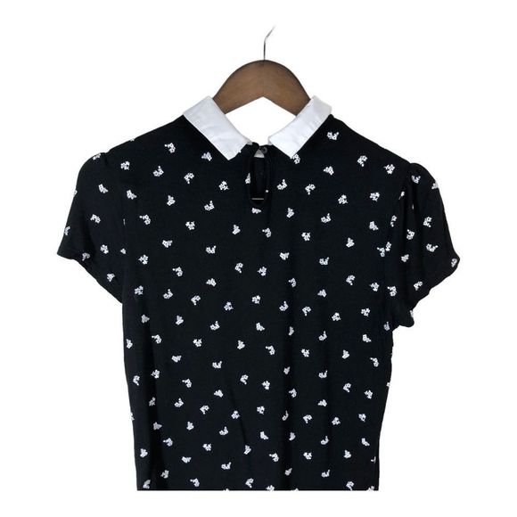 4/$45 Black White Short Sleeve Wednesday Addams Shirt Small - Picture 3 of 8